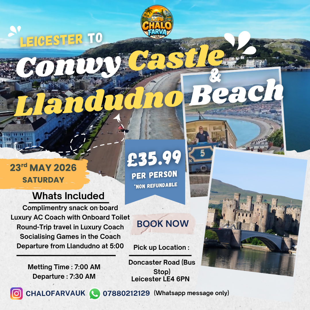 Leicester to Llandudno Beach & Conwy Castle
